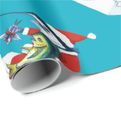 Santa Marlin on teal ラッピングペーパー (ロールコーナー)