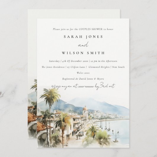 Santa Marta Colombia Landscape Couples Shower 招待状 (正面/裏面)