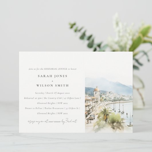 Santa Marta Colombia Landscape Rehearsal Dinner 招待状 (スタンド正面)