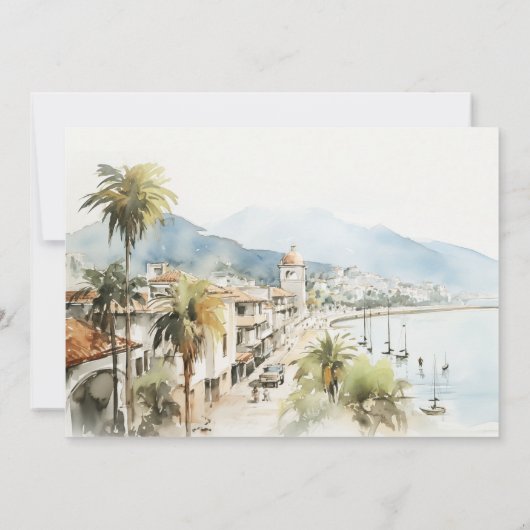 Santa Marta Colombia Landscape Rehearsal Dinner 招待状 (裏面)