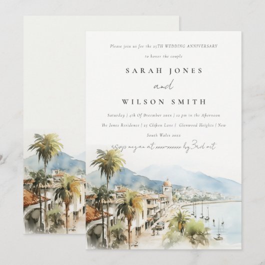 Santa Marta Colombia Landscape Wedding Anniversary 招待状 (正面/裏面)