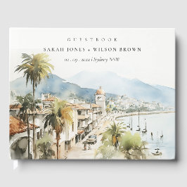 Santa Marta Colombia Watercolor Landscape Wedding ゲストブック
