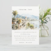 Santa Marta Colombia Watercolor Landscape Wedding サンキューカード (スタンド正面)
