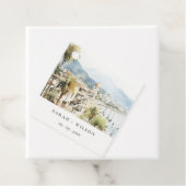 Santa Marta Colombia Watercolor Landscape Wedding フェイバータグ (インサイチュ)