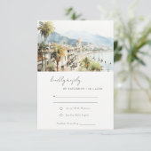 Santa Marta Colombia Watercolor Landscape Wedding 出欠カード (スタンド正面)