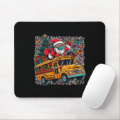 Santa Mask Riding School Bus Driver Funny Christma マウスパッド (マウス)