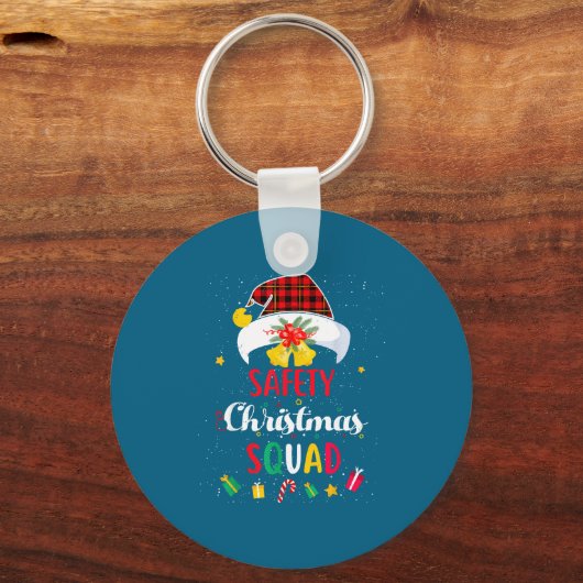 Santa Match Hat Safety Squad Security Meme キーホルダー (正面)
