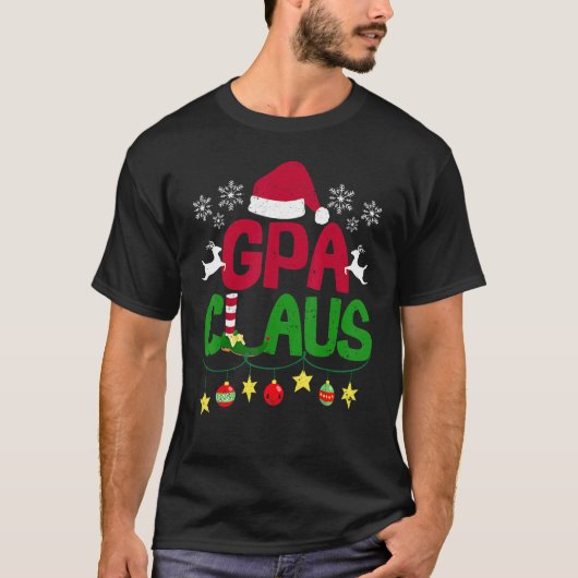 Santa Matching Family Grandpa Christmas Pajamas Gp Tシャツ (正面)