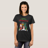 Santa Menorah Christmukkah X Mas Christmas Hanukka Tシャツ (正面フル)