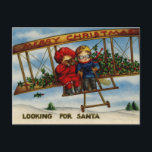 Santa Merry Christmasヴィンテージ葉書 シーズンポストカード<br><div class="desc">この2人の愛らしい子どもたちは、ヴィンテージを探す飛行機の二人だ。メリークリスマス!</div>