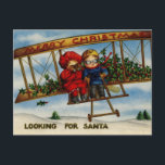Santa Merry Christmasヴィンテージ葉書 シーズンポストカード<br><div class="desc">この2人の愛らしい子どもたちは、ヴィンテージを探す飛行機の二人だ。メリークリスマス!</div>