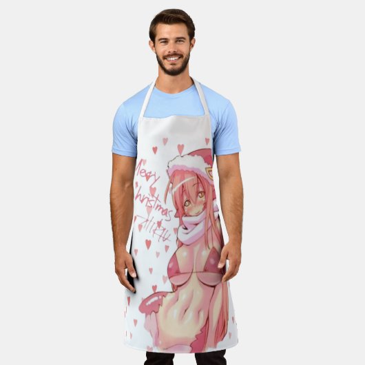 Santa Merry Christmas sexy Anime Bikini エプロン (着用した状態)