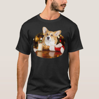 Santa Milk n Cookies Dog Corgi Tシャツ