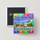 「Santa Monica Blvd 3」ボタン 缶バッジ (正面&裏面)