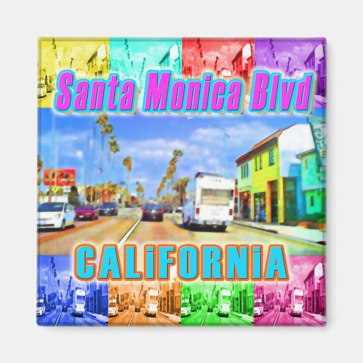"Santa Monica Blvd 3"マグネット マグネット (正面)