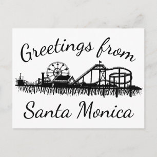 Santa Monica California CA Pierからの挨拶 ポストカード