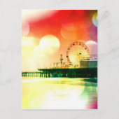 Santa Monica Pier – バースト色フォト編集 ポストカード (正面)