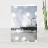 Santa Monica Pier - Gray Sparkles Photo Edit カード (正面)