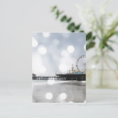 Santa Monica Pier Gray Sparkles Photo Edit ポストカード (スタンド正面)