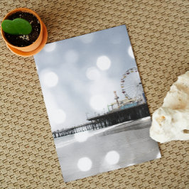Santa Monica Pier Gray Sparkles Photo Edit ポストカード
