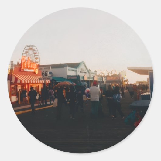 Santa Monica Pier, Los Angeles, California ラウンドシール (正面)