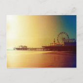 Santa Monica Pier - Orange Sunrise Photo Edit ポストカード (正面)