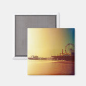 Santa Monica Pier - Orange Sunrise Photo Edit マグネット (正面/裏面)
