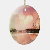 Santa Monica Pier - Pink Photo きらめく Edit セラミックオーナメント (右)