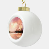 Santa Monica Pier - Pink Photo きらめく Edit セラミックボールオーナメント (右)