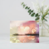 Santa Monica Pier - Pink Photo きらめく Edit ポストカード (スタンド正面)