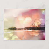 Santa Monica Pier - Pink Photo きらめく Edit ポストカード (正面)