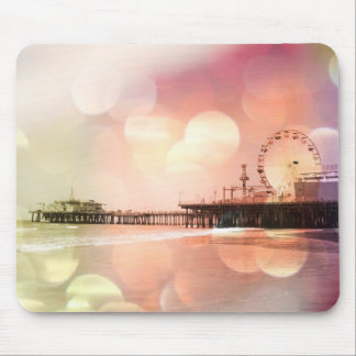 Santa Monica Pier - Pink Photo きらめく Edit マウスパッド