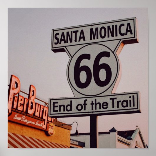 Santa Monica Route 66 California ポスター (正面)