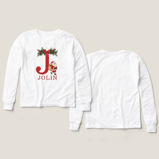 Santa Monogrammed and Name Family Matching (デザイン 正面＆背面)