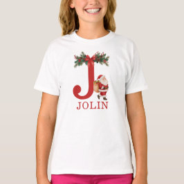 Santa Monogrammed and Name Family Matching Tシャツ