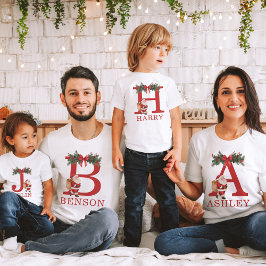 Santa Monogrammed and Name Family Matching Tシャツ