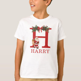 Santa Monogrammed and Name Family Matching Tシャツ