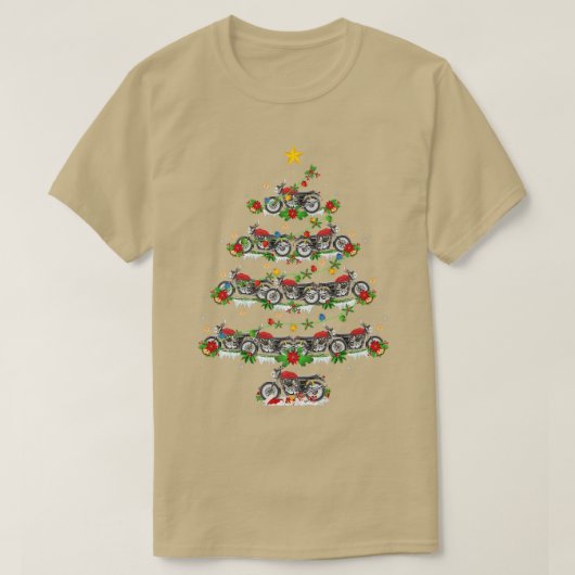 Santa Motorbike Chriにマッチするバイククリスマス Tシャツ (デザイン正面)