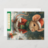 Santa Mouse Holiday Postcard シーズンポストカード (正面/裏面)