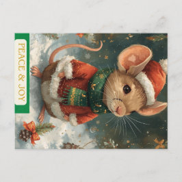 Santa Mouse Holiday Postcard シーズンポストカード