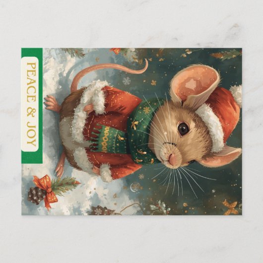 Santa Mouse Holiday Postcard シーズンポストカード (正面)
