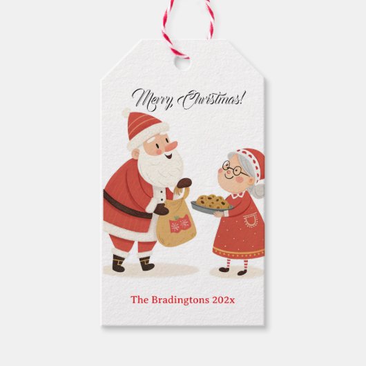 Santa Mrs Claus Merry Christmas ギフトタグ (正面)