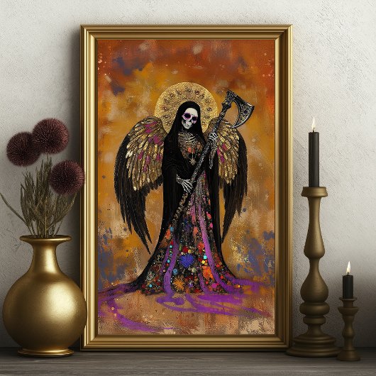 Santa Muerte Mystical Surreal Abstract Portrait ポスター
