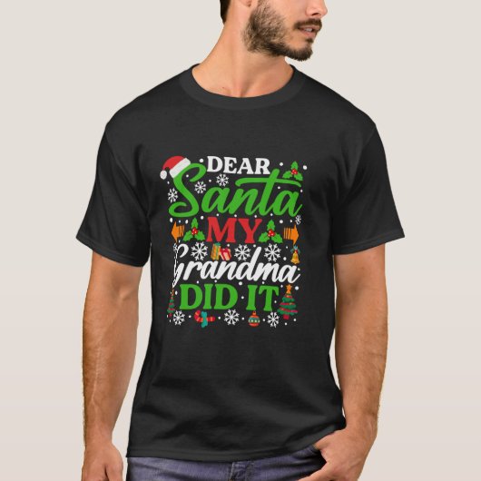Santa My 親愛 GrandaがSanta Chrのシャツをおもしろい着た Tシャツ (正面)