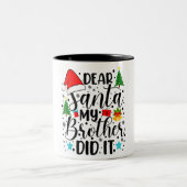 Santa My Brother親愛がやった – ビッグとリッおもしろいトル ツートーンマグカップ (中央)
