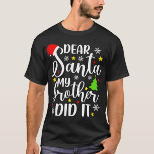 Santa My Brother親愛がクリスマスにクリスマスしたおもしろい Tシャツ