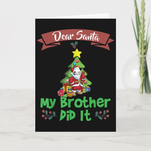Santa My Brother親愛がクリスマスに兄弟姉妹した カード (正面)