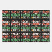 Santa My Brother親愛がクリスマスのクリスマスを行ったおもしろい ラッピングペーパーシート (正面)