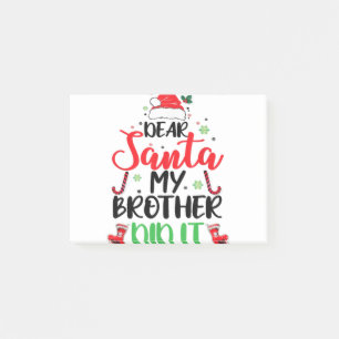 Santa My Brother親愛がクリスマスのパジャムおもしろいをやった ポストイット