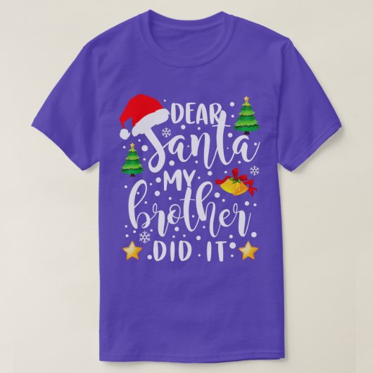 Santa My Brother親愛がクリスマスのパジャムおもしろいをやった Tシャツ (デザイン正面)